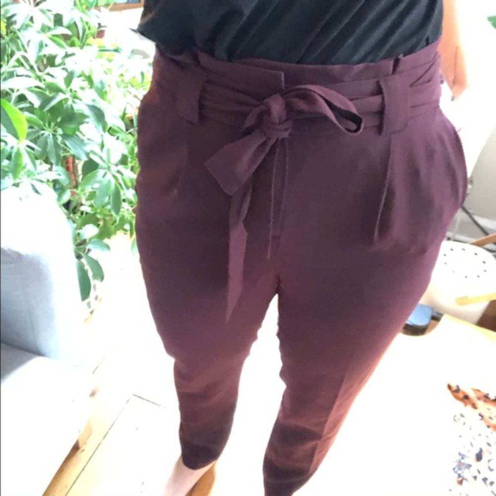 Wine colored paper bag business pants 🍷💜